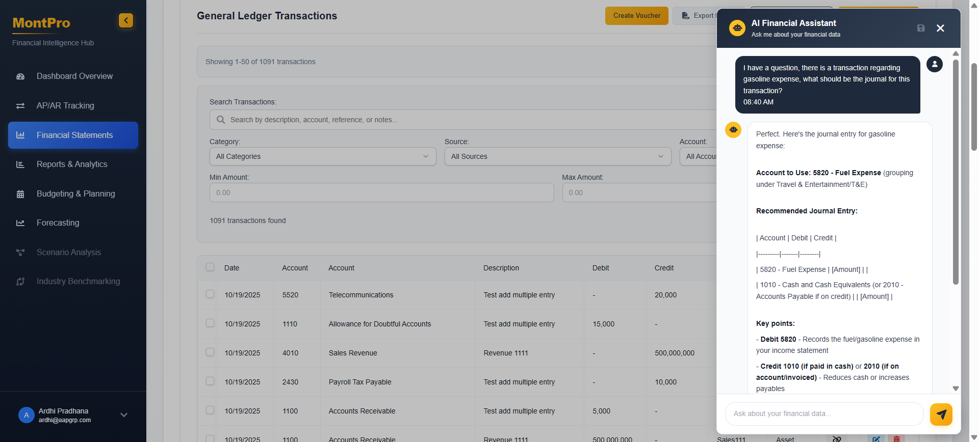 AI GL Account Assistant